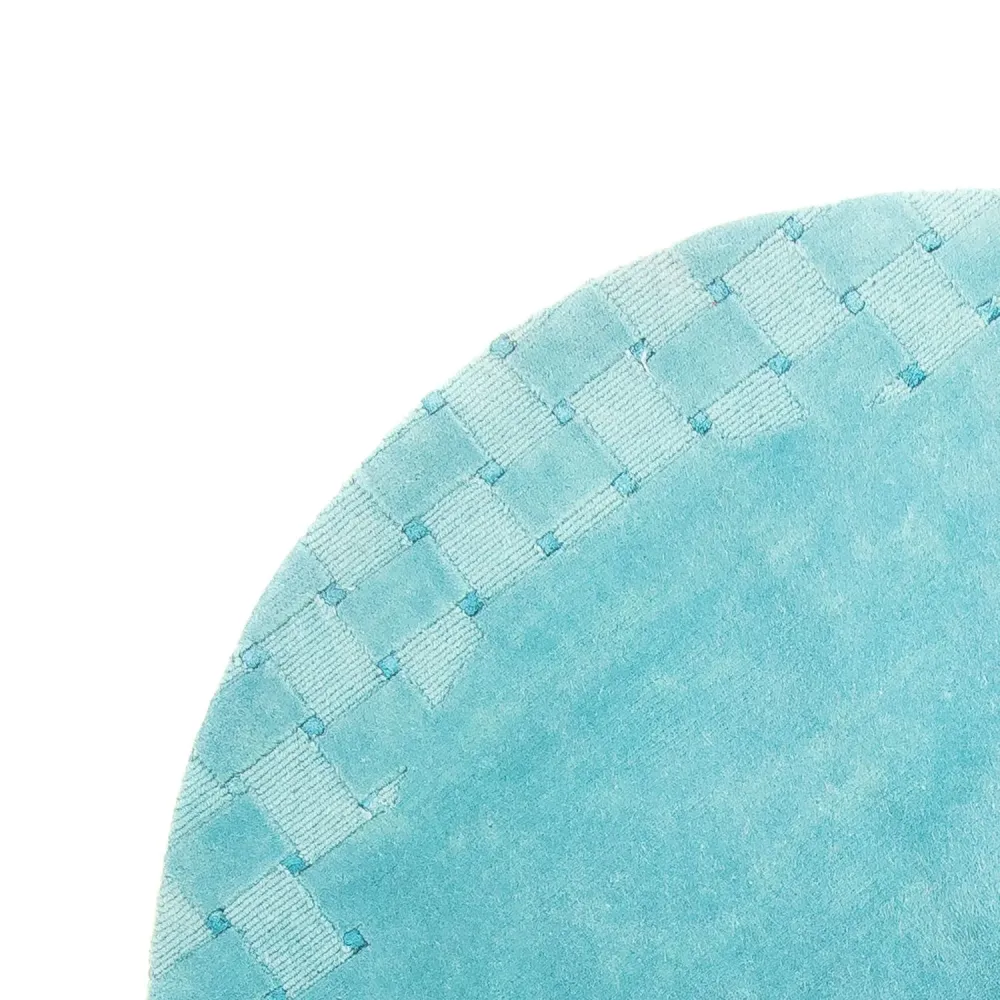 Nepal Teppich 151 x 151 cm - hellblau