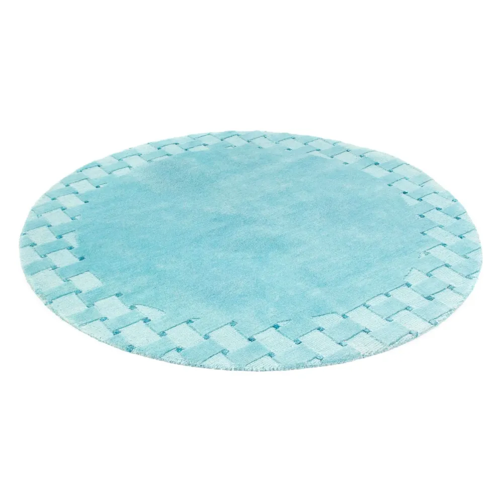 Nepal Teppich 151 x 151 cm - hellblau