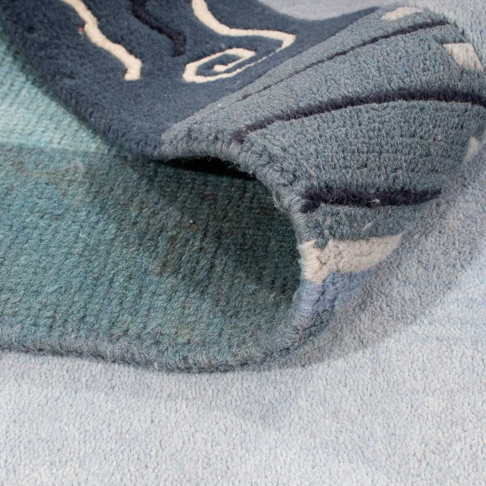 Nepal Teppich 240 x 170 cm - hellblau