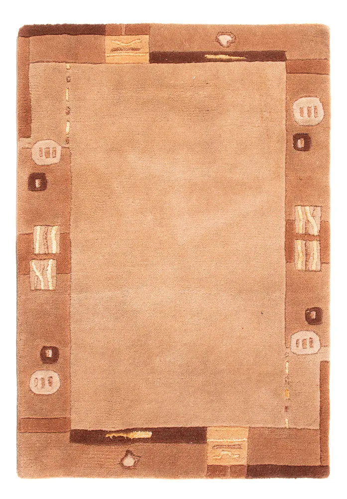Nepal Teppich - 90 x 60 cm - dunkelbeige