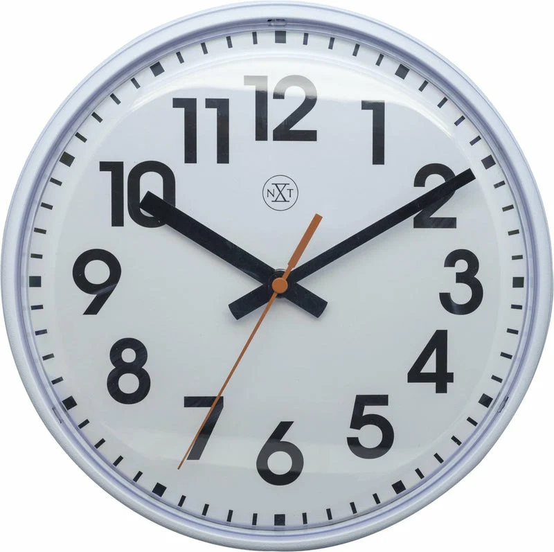 NeXtime Wanduhr – Analog, Ø 26 cm, weiss, Kunststoff