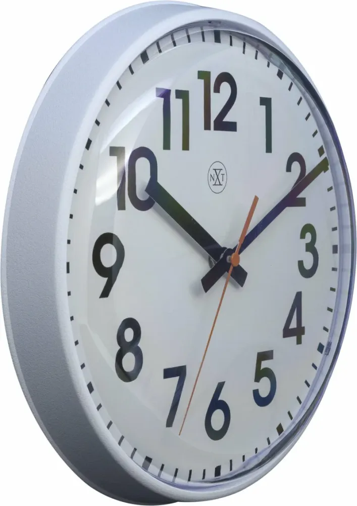 NeXtime Wanduhr – Analog, Ø 26 cm, weiss, Kunststoff