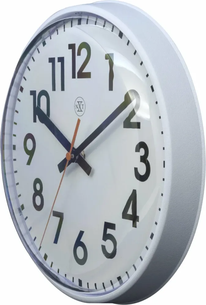 NeXtime Wanduhr – Analog, Ø 26 cm, weiss, Kunststoff