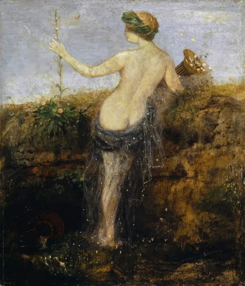 Nymphe mit Füllhorn - Arnold Böcklin | Kunstdruck