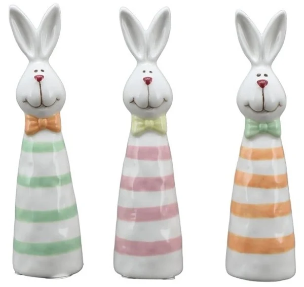 Osterhasen-Deko Set aus Keramik (3er Set) ca. 12 cm