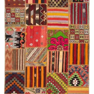 Patchwork Teppich 236 x 169 cm - mehrfarbig