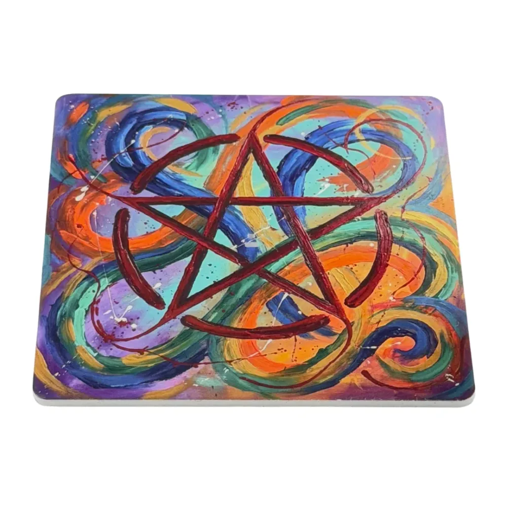 Pentagramm – Motiv 10 | Abstrakter Räucherstäbchenhalter aus Acryl - 10 × 10 cm