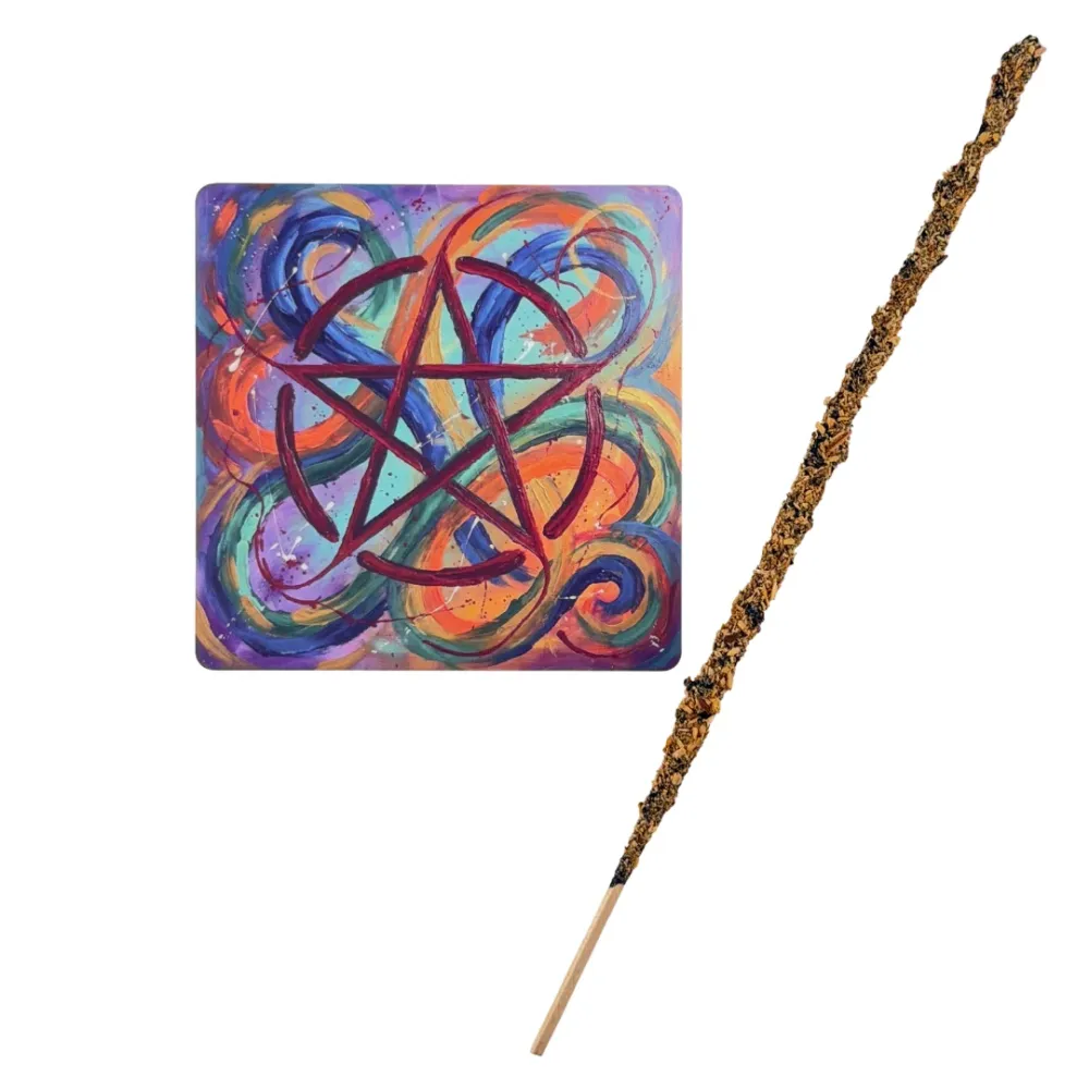 Pentagramm – Motiv 10 | Abstrakter Räucherstäbchenhalter aus Acryl - 10 × 10 cm