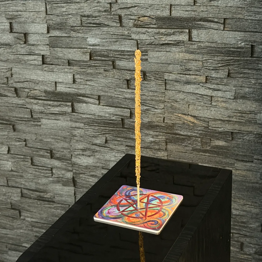 Pentagramm – Motiv 10 | Abstrakter Räucherstäbchenhalter aus Acryl - 10 × 10 cm
