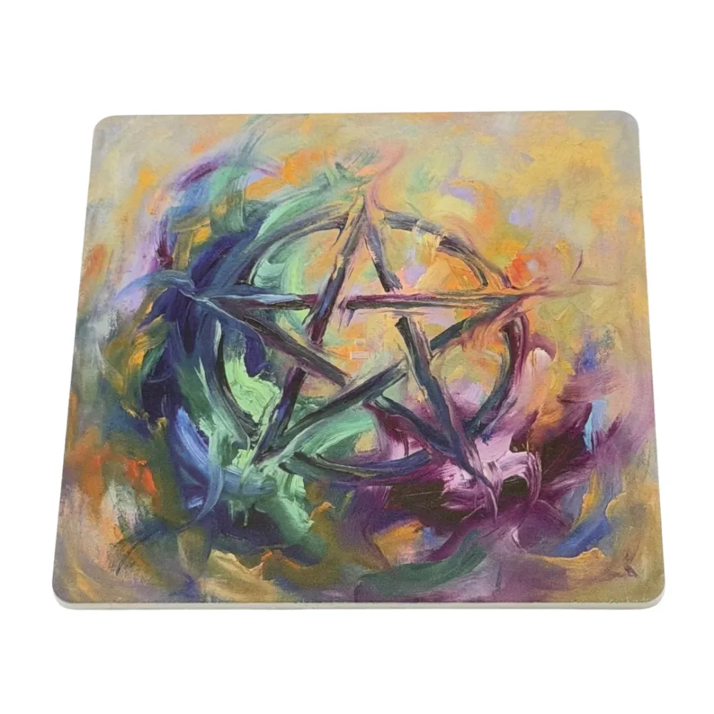 Pentagramm – Motiv 6 | Abstrakter Räucherstäbchenhalter aus Acryl - 10 × 10 cm