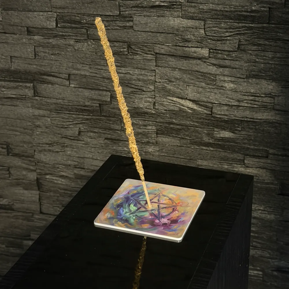 Pentagramm – Motiv 6 | Abstrakter Räucherstäbchenhalter aus Acryl - 10 × 10 cm