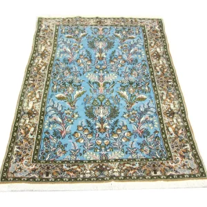 Perserteppich - Ghom 159 x 108 cm - blau