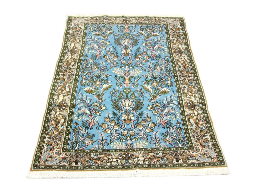 Perserteppich - Ghom 159 x 108 cm - blau