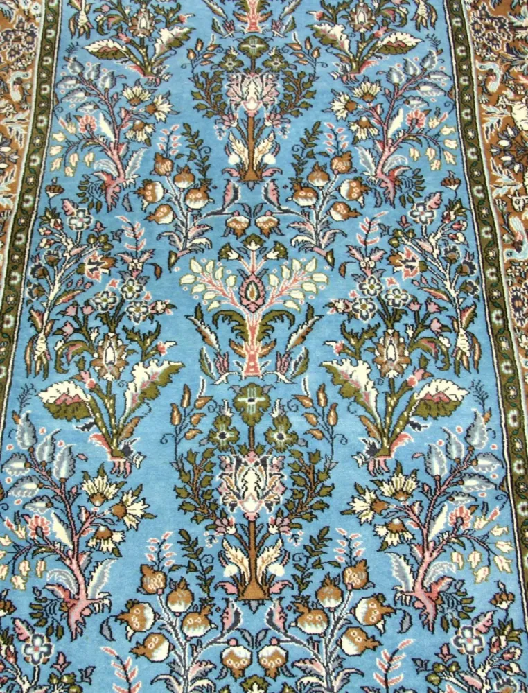 Perserteppich - Ghom 159 x 108 cm - blau