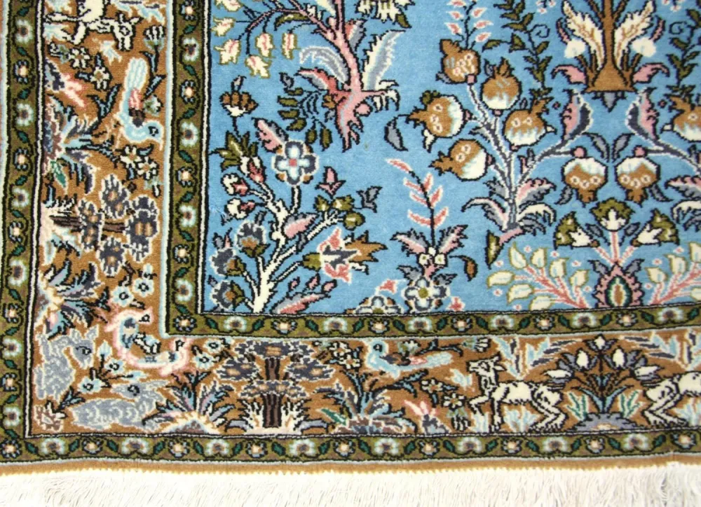 Perserteppich - Ghom 159 x 108 cm - blau