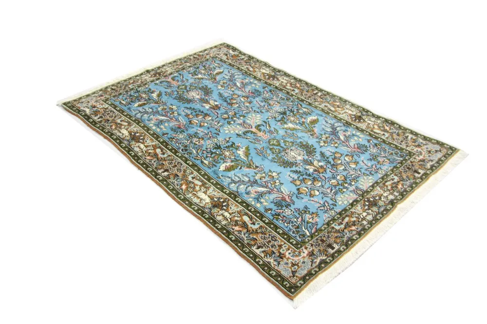 Perserteppich - Ghom 159 x 108 cm - blau