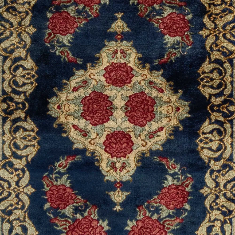 Perserteppich - Ghom 77 x 58 cm - dunkelblau