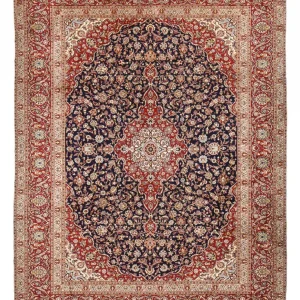 Perserteppich - Keshan - 389 x 302 cm - dunkelblau