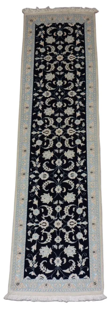 Perserteppich - Nain 300 x 84 cm - dunkelblau