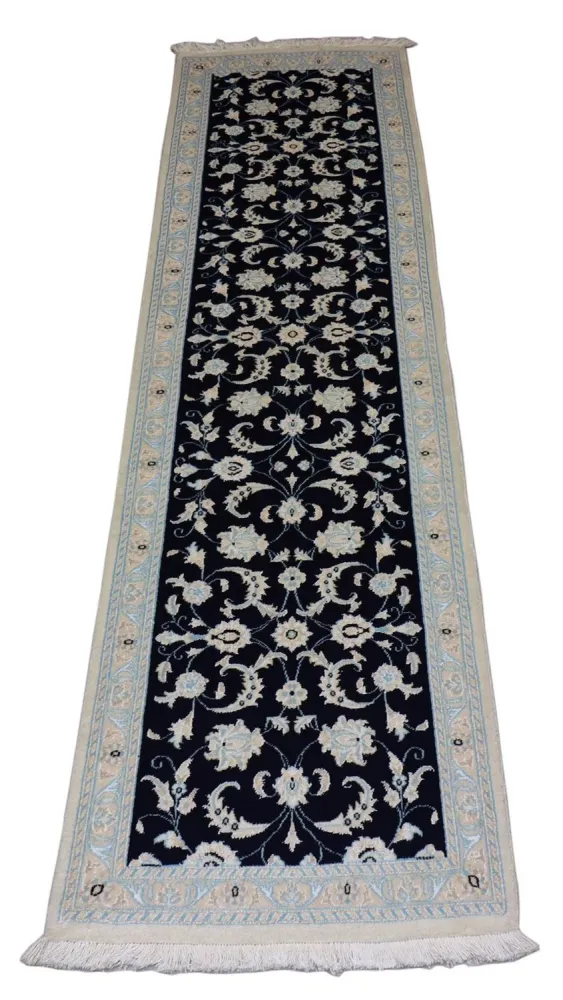 Perserteppich - Nain 300 x 84 cm - dunkelblau