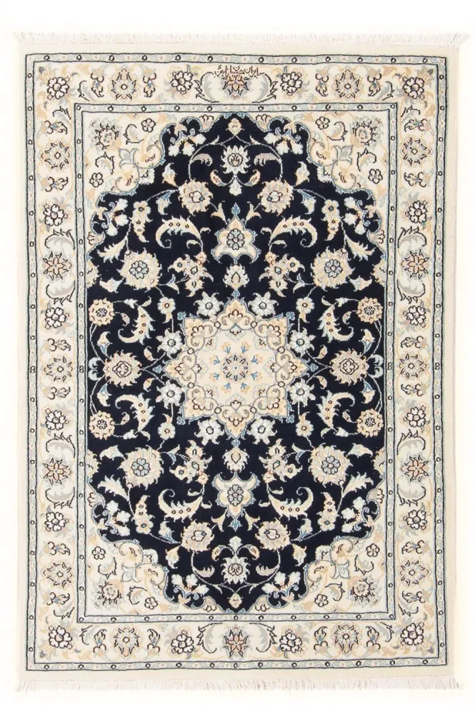 Perserteppich - Nain - Premium - 118 x 80 cm - dunkelblau