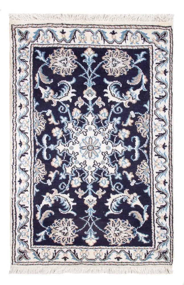 Perserteppich - Nain - Royal - 90 x 60 cm - dunkelblau