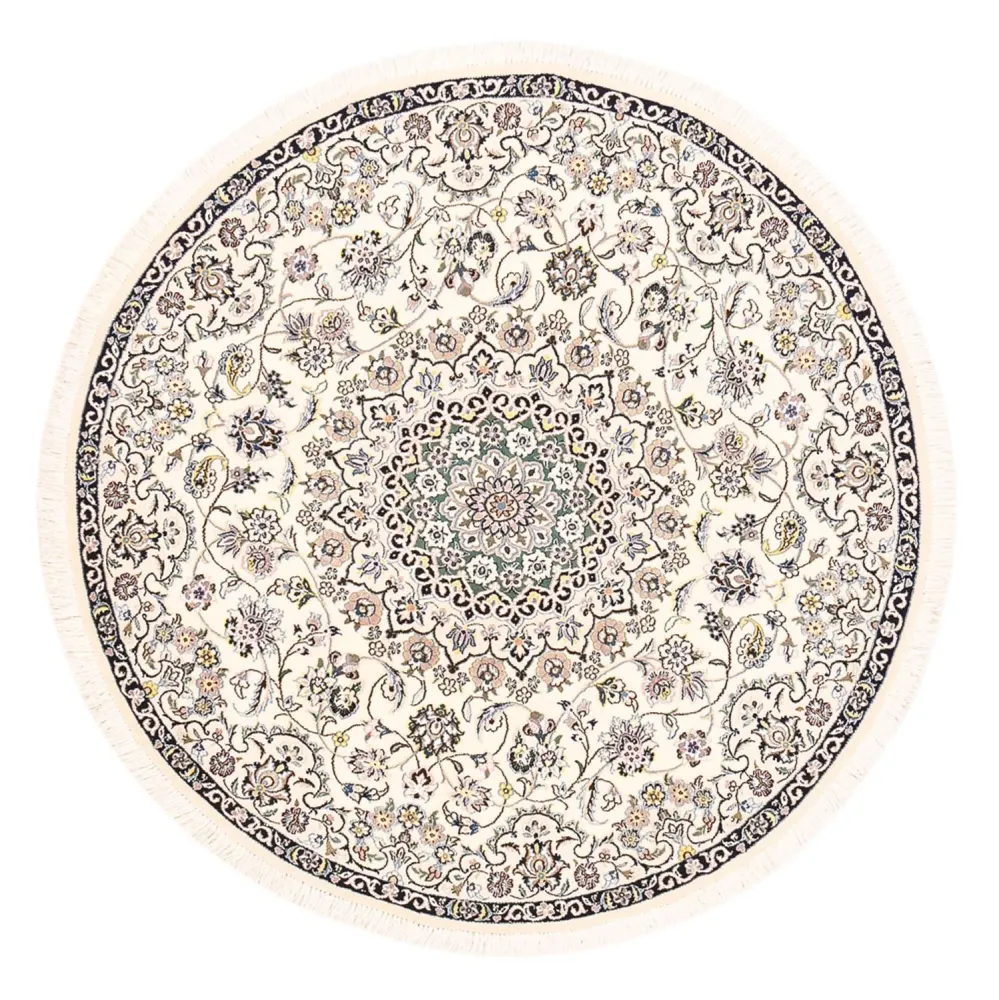 Perserteppich - Nain - Royal rund - 152 x 152 cm - creme