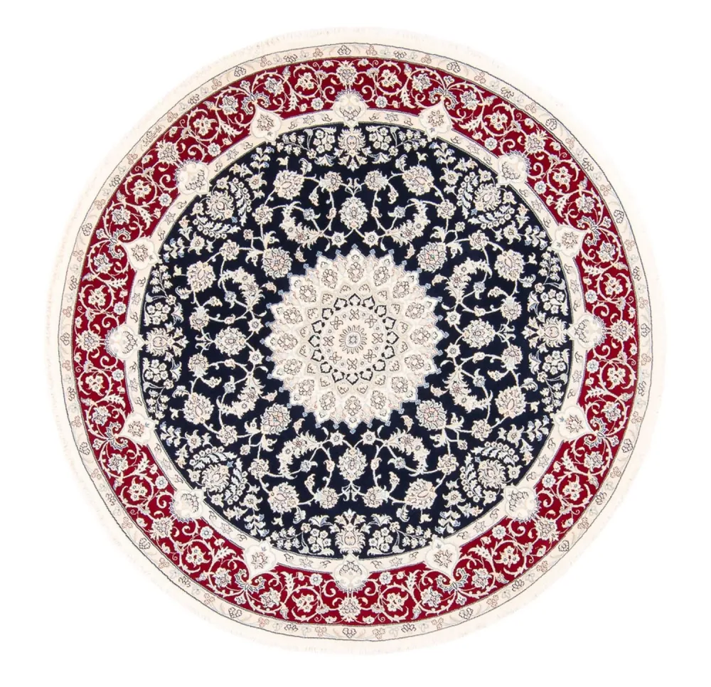 Perserteppich - Nain rund - 200 x 200 cm - dunkelblau