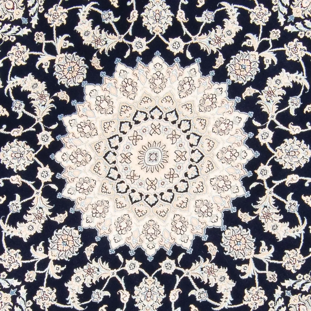 Perserteppich - Nain rund - 200 x 200 cm - dunkelblau