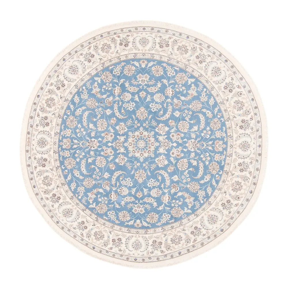 Perserteppich - Nain rund - 200 x 200 cm - hellblau