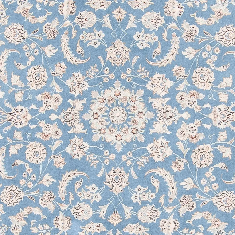 Perserteppich - Nain rund - 200 x 200 cm - hellblau