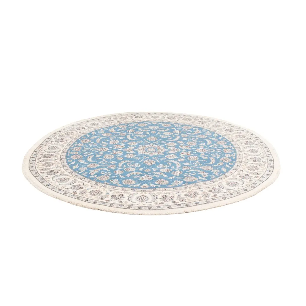 Perserteppich - Nain rund - 200 x 200 cm - hellblau