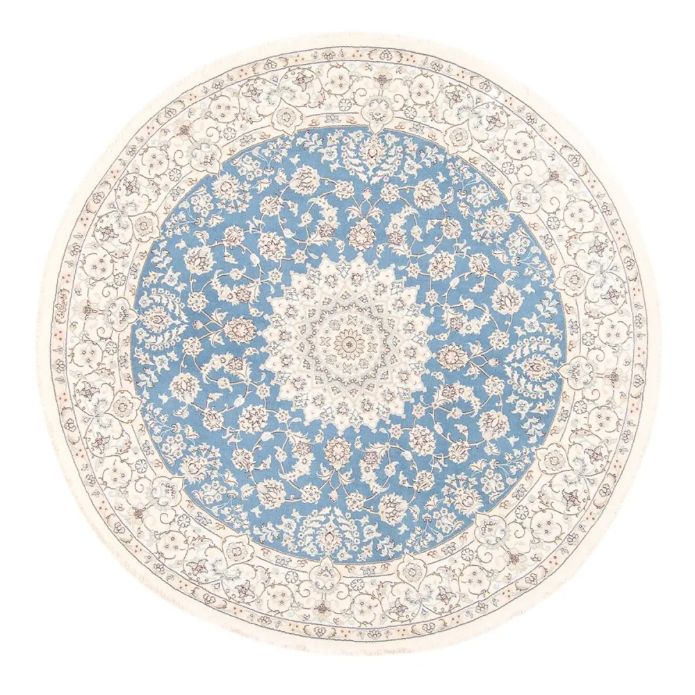 Perserteppich - Nain rund - 200 x 200 cm - hellblau