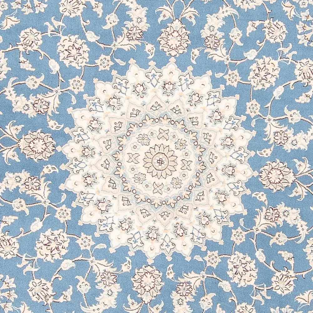 Perserteppich - Nain rund - 200 x 200 cm - hellblau