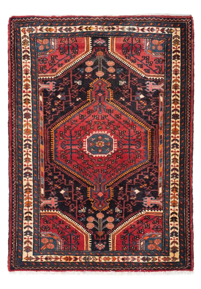 Perserteppich - Nomadic 127 x 90 cm - dunkelrot