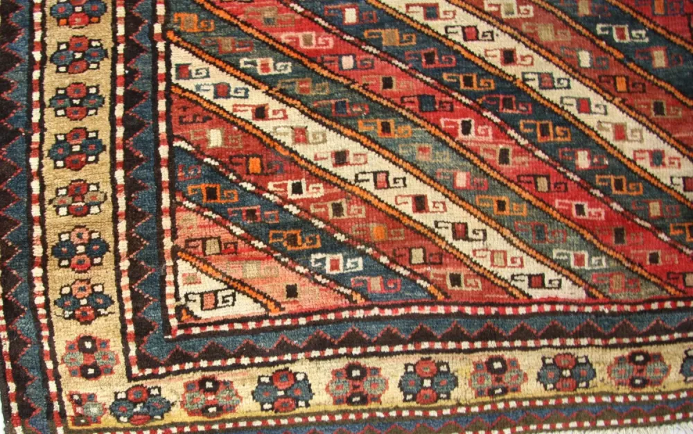 Perserteppich - Nomadic 373 x 120 cm - blau