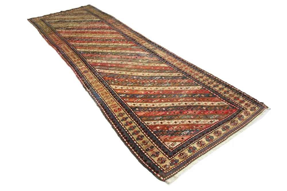 Perserteppich - Nomadic 373 x 120 cm - blau