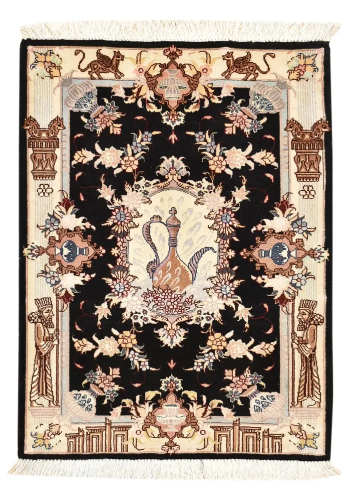 Perserteppich - Täbriz - Royal - 90 x 60 cm - dunkelblau