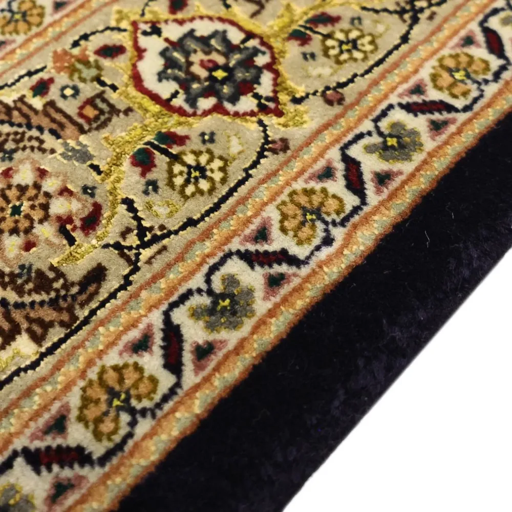 Perserteppich - Täbriz - Royal - Seidenkette - 159 x 98 cm - dunkelbeige