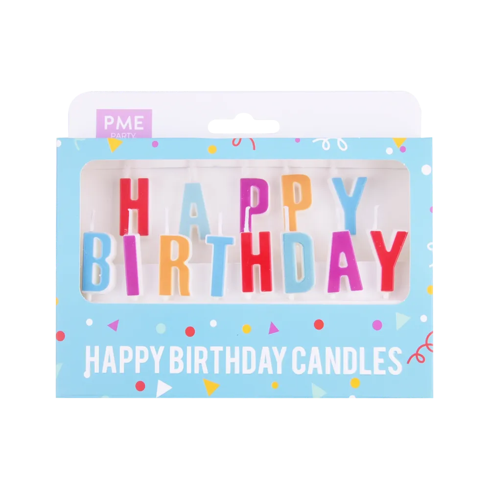 PME Kerze - Happy Birthday mehrfarbig