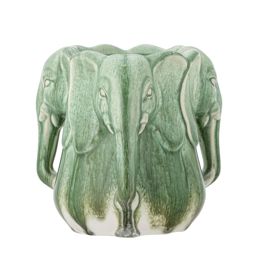 Pontus Vase, Grün, Steingut