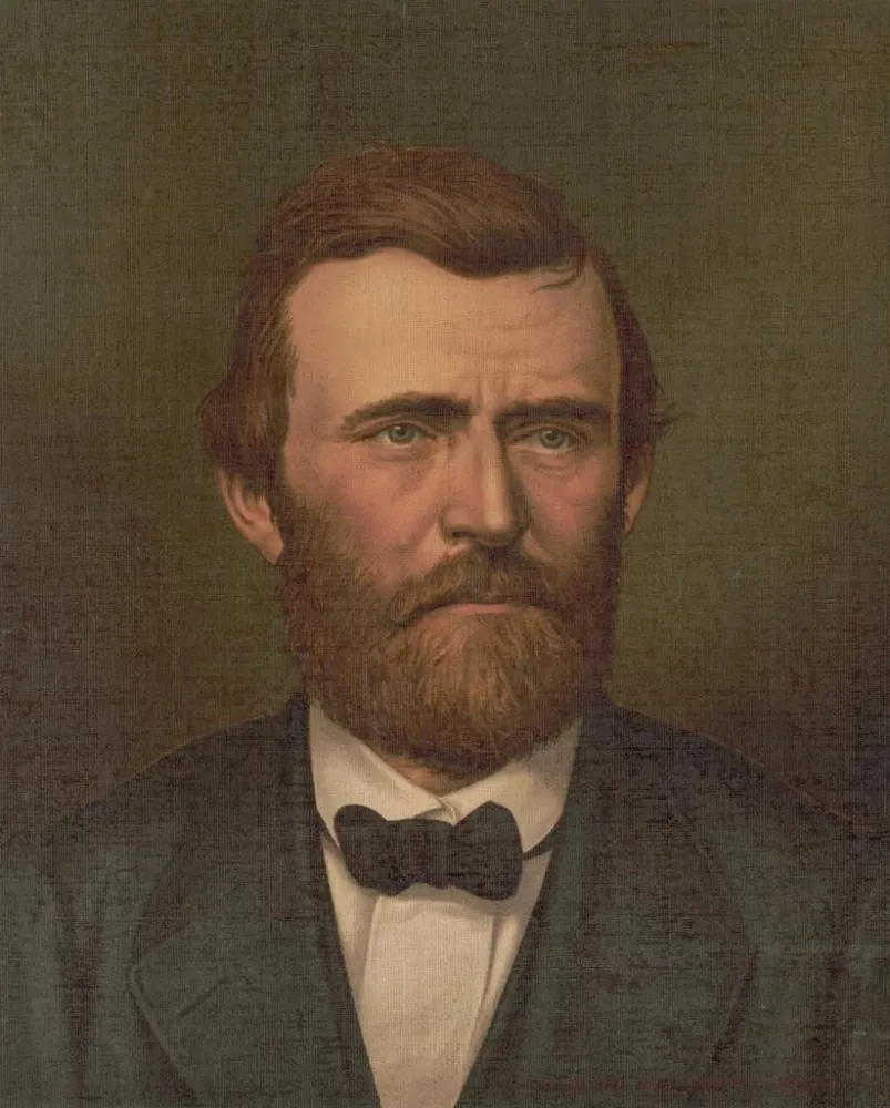 Portraits Brustansicht von Ulysses S. Grant Profil mit Anzug - Strobridge Co Lith | Kunstdruck