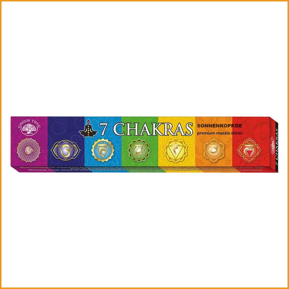 Premium Räucherstäbchen 7 CHAKRAS - Green Tree Masala Räucherstäbchen