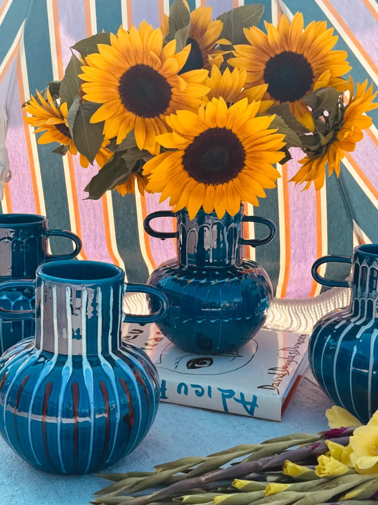 Psychodelic Vase "Vintage Vibes" - one Kind - 23cm - Einzelstück