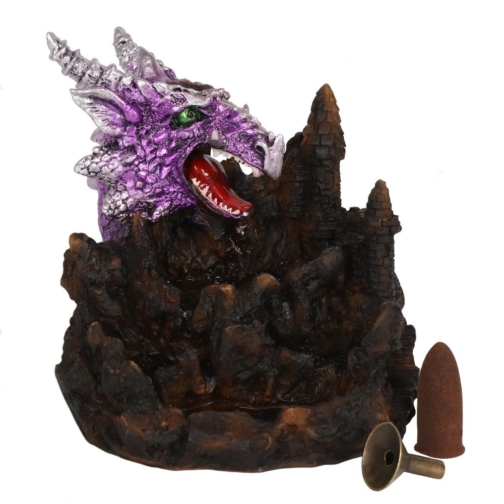 Purple Dragon mit Licht - Räucherrückfluss-Brenner (Backflow Incense Burner)