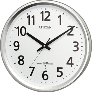 RHYTHM CITIZEN Wanduhr Funkuhr, gut ablesbar 8MY475-019 silber