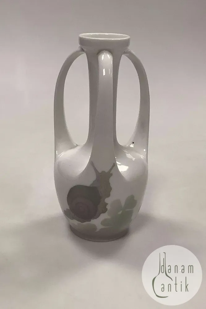 Royal Copenhagen Art Nouveau 3 Hankevase med Snegle motiv No 202/60B