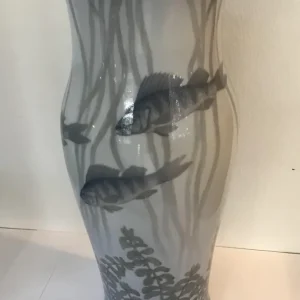 Royal Copenhagen Jugendstil Vase mit Fisch von Stephan Ussing Nr. 11778 von 1912