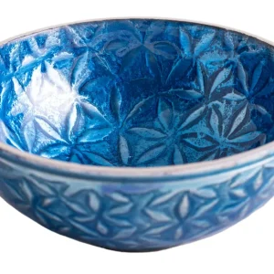 Räucherschale Blume des Lebens - Aluminium, blau ø 12 cm
