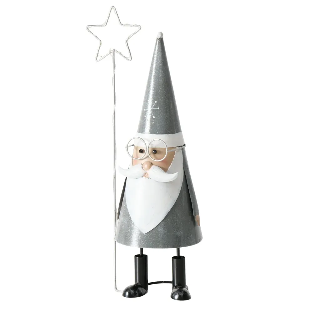 Santa Lucio Weihnachtsfigur mit LED Stern Metall 52 cm